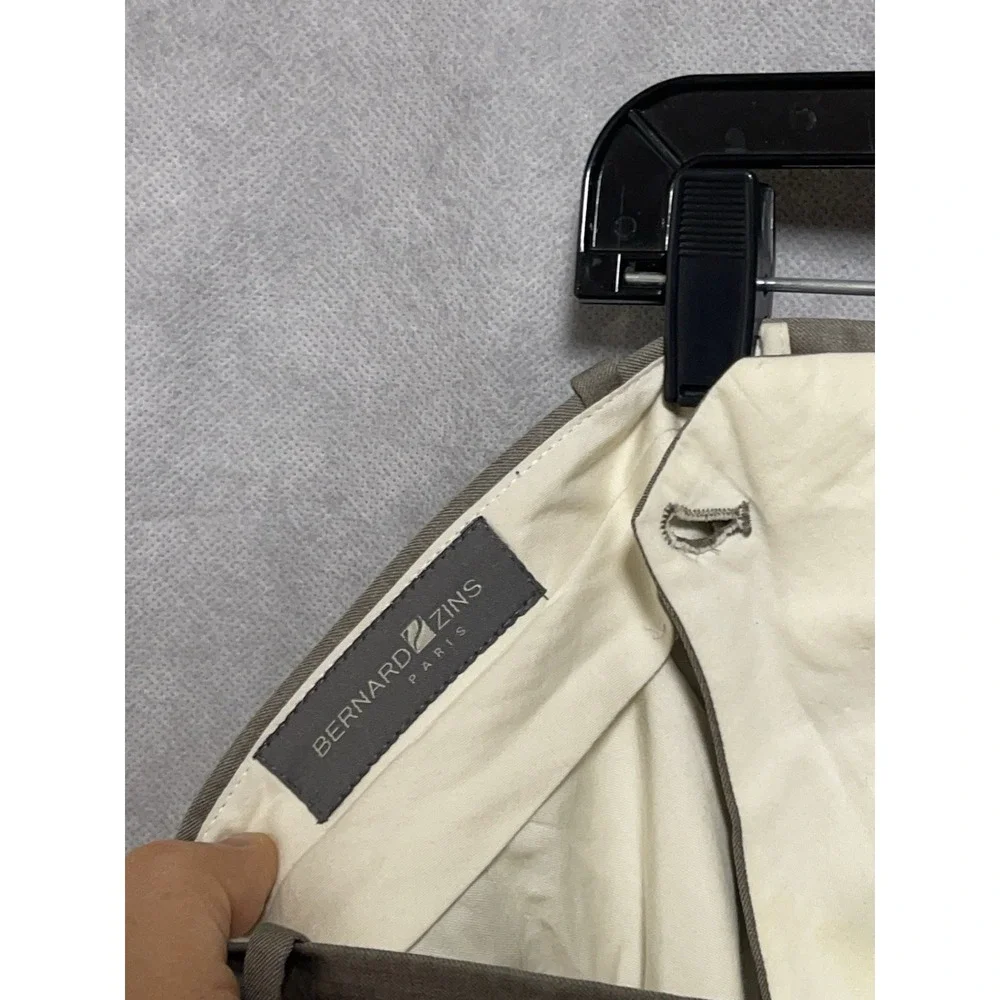 Bernard Zins Pants Men‎ 34X30 Beige France Cloud Wool Academia Designer Luxury